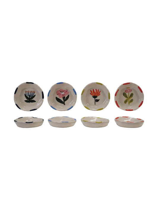 Hand-Painted Stoneware Dish, 4 Styles