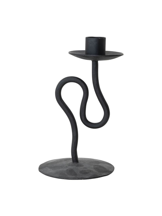 Hand-Forged Iron Abstract Shaped Taper Holder