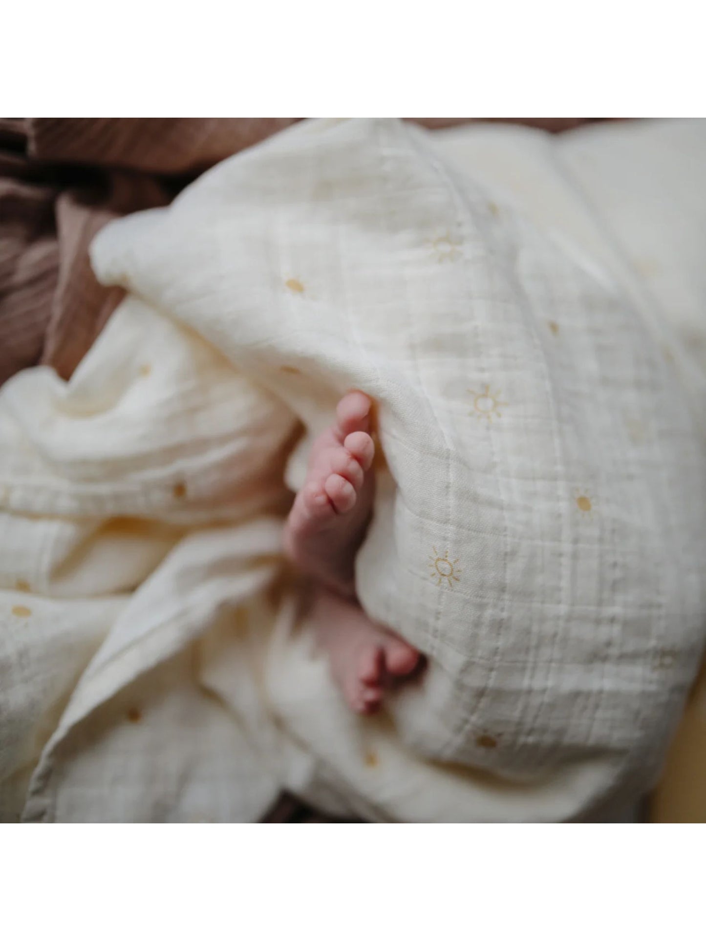 Organic Cotton Muslin Swaddle Blanket - Sun