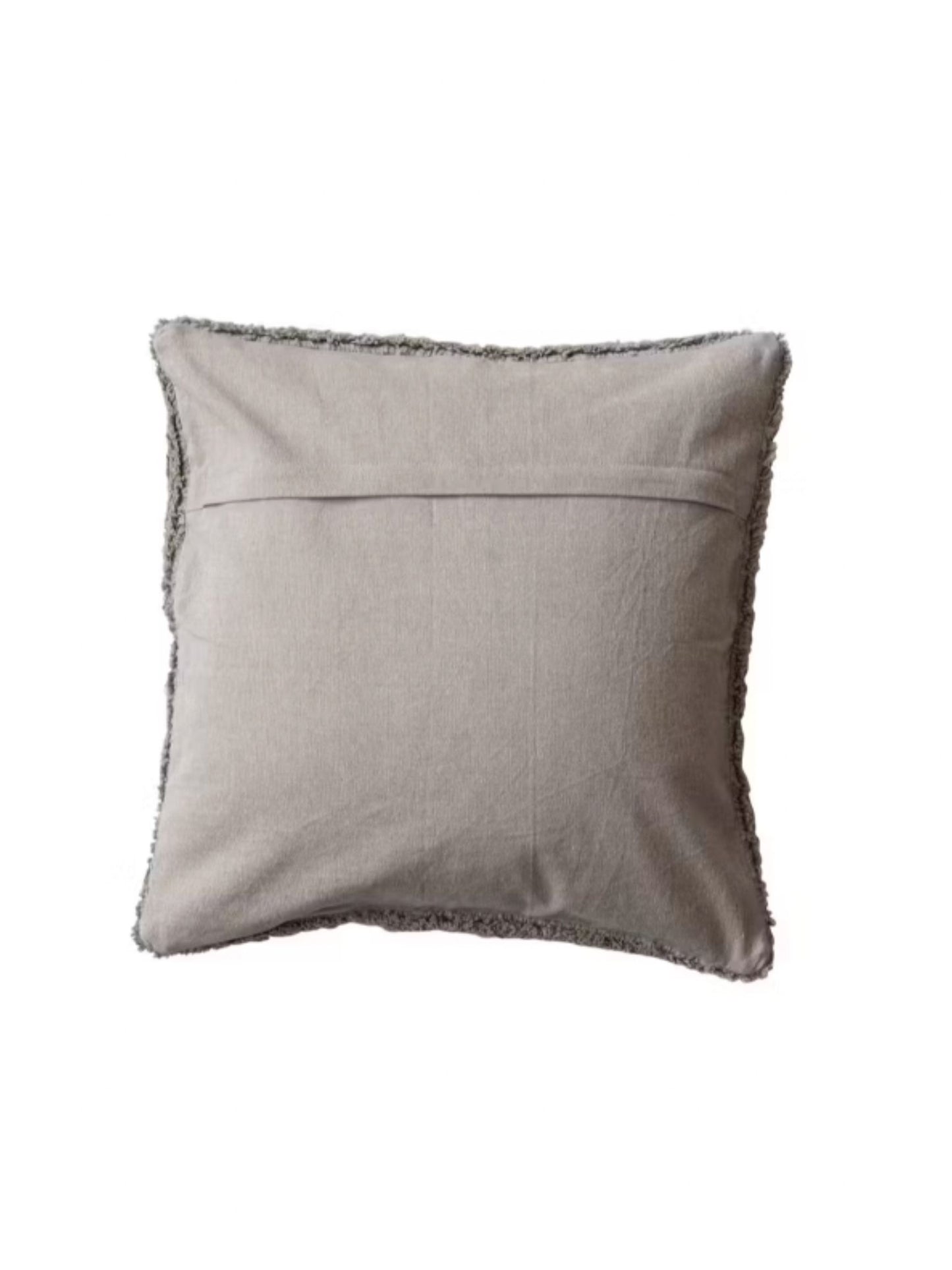 20" Square Cotton Tufted Pillow w/ Chambray Back - Sage