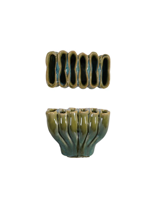 Stoneware Sculptural Vase w/ 6 Sections