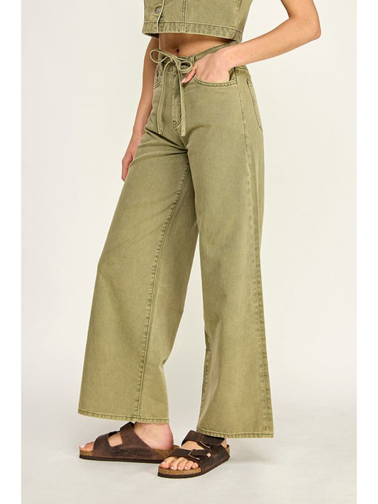 Olive Wide Leg Pants