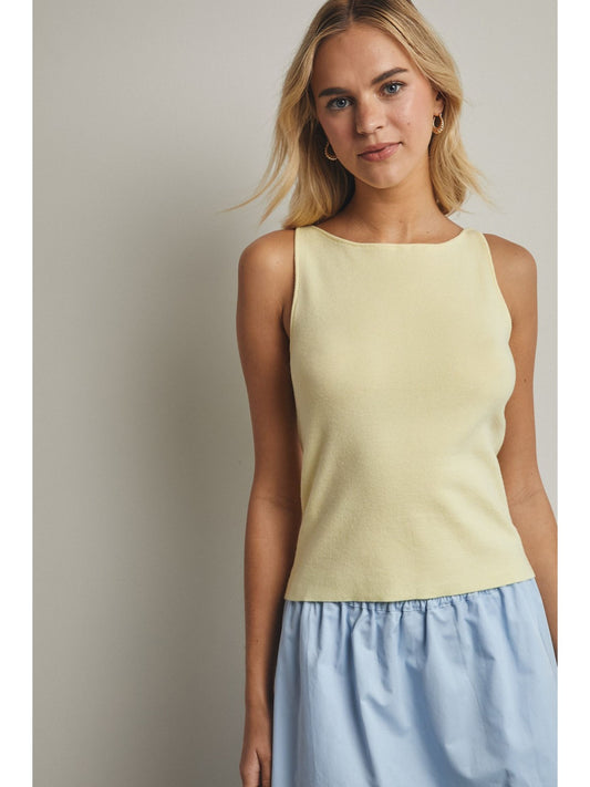 Lemon Boat Neck Sweater Tank