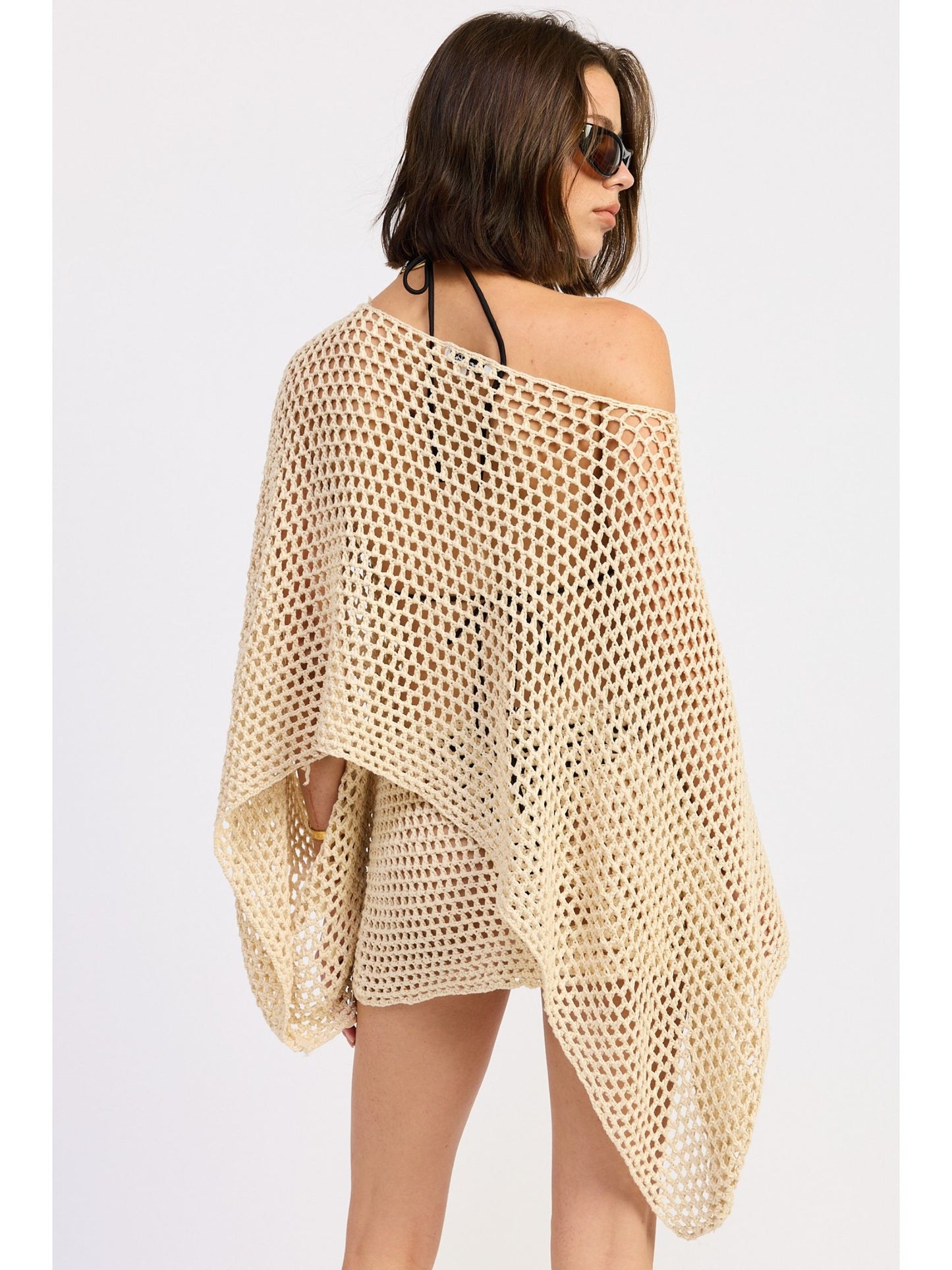 Shell Trim Crochet Poncho