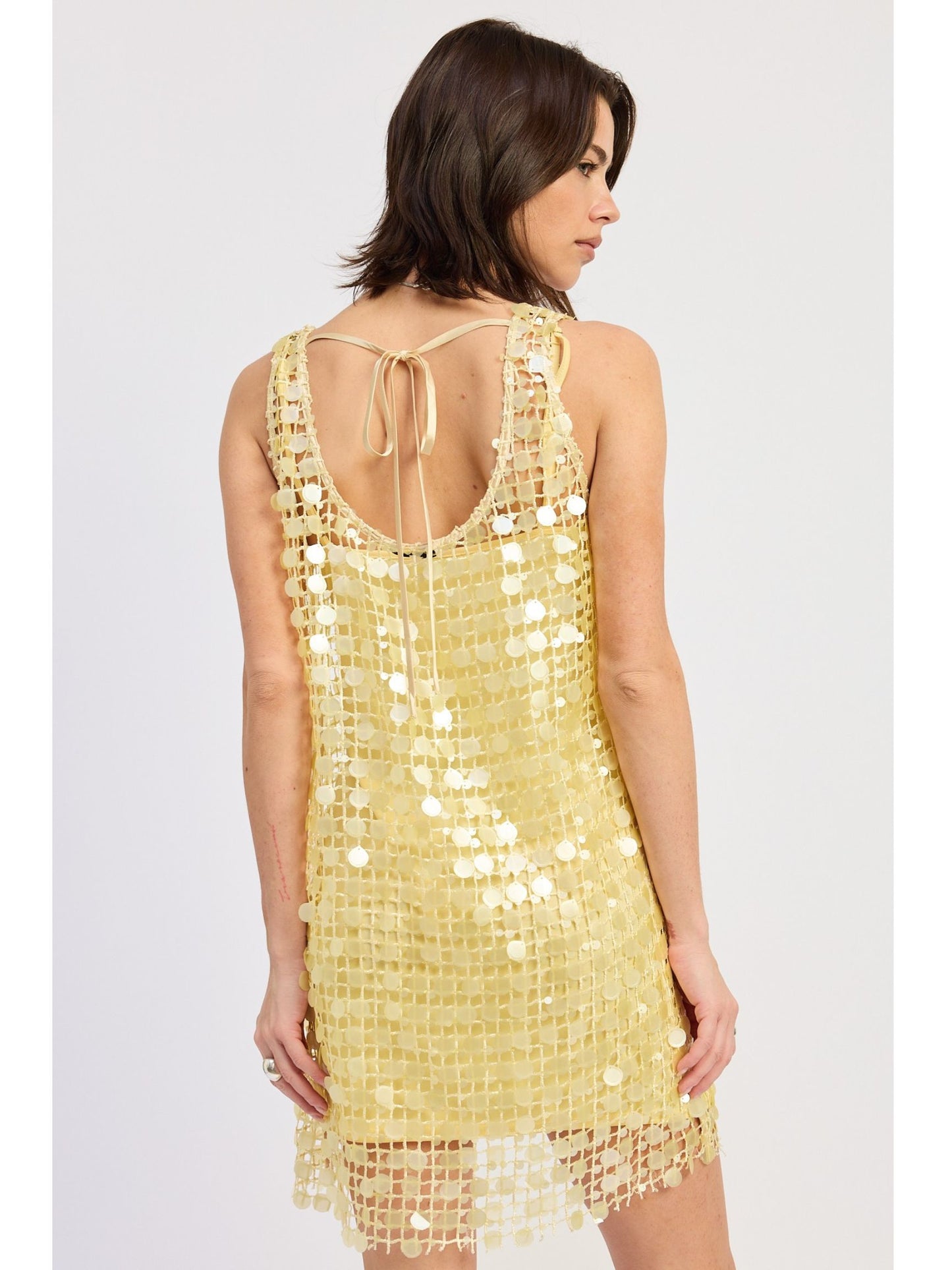 Mini Mesh Sleeveless Sequin Dress