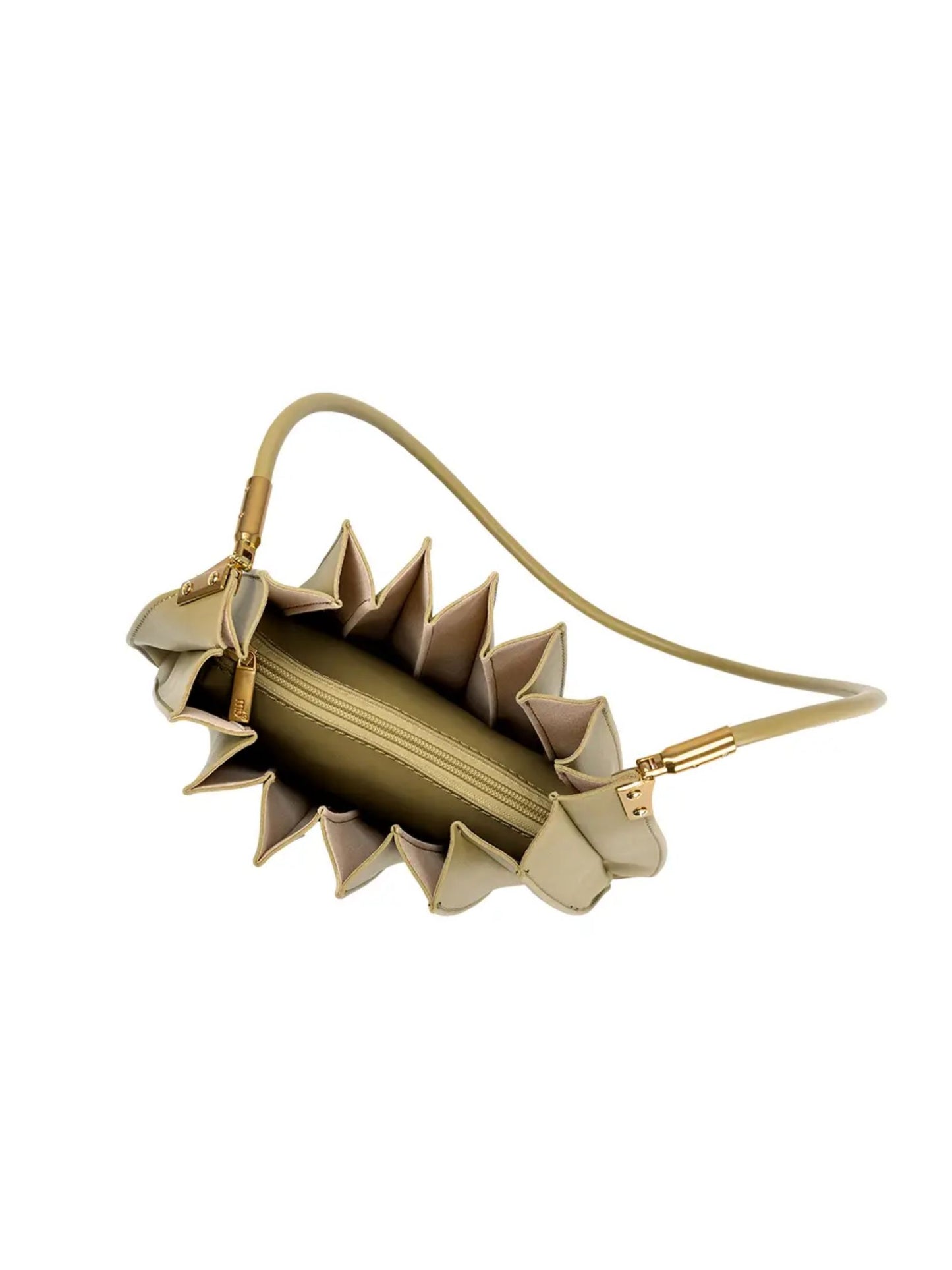 Carrie Pleated Vegan Leather Shoulder Bag - Avocado