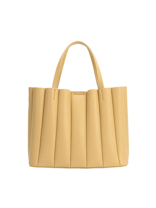 Adela Recycled Vegan Leather Tote Bag - Yellow