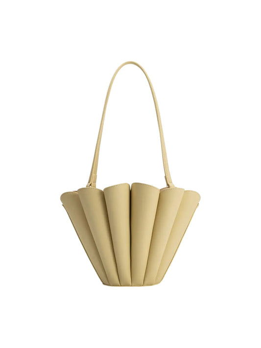 Shellie Recycled Vegan Leather Shoulder Bag - Yellow