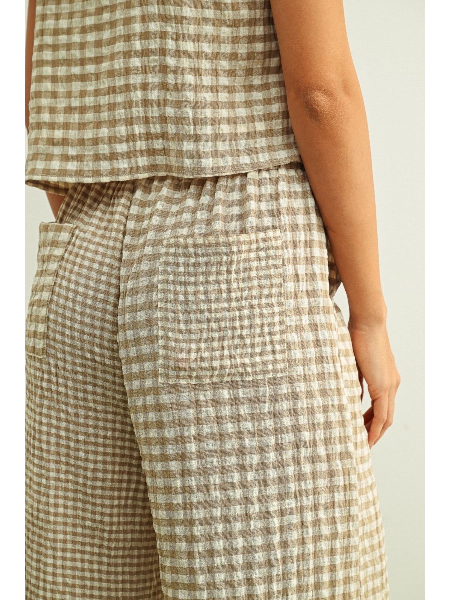 The Andrea Gingham Straight Pants