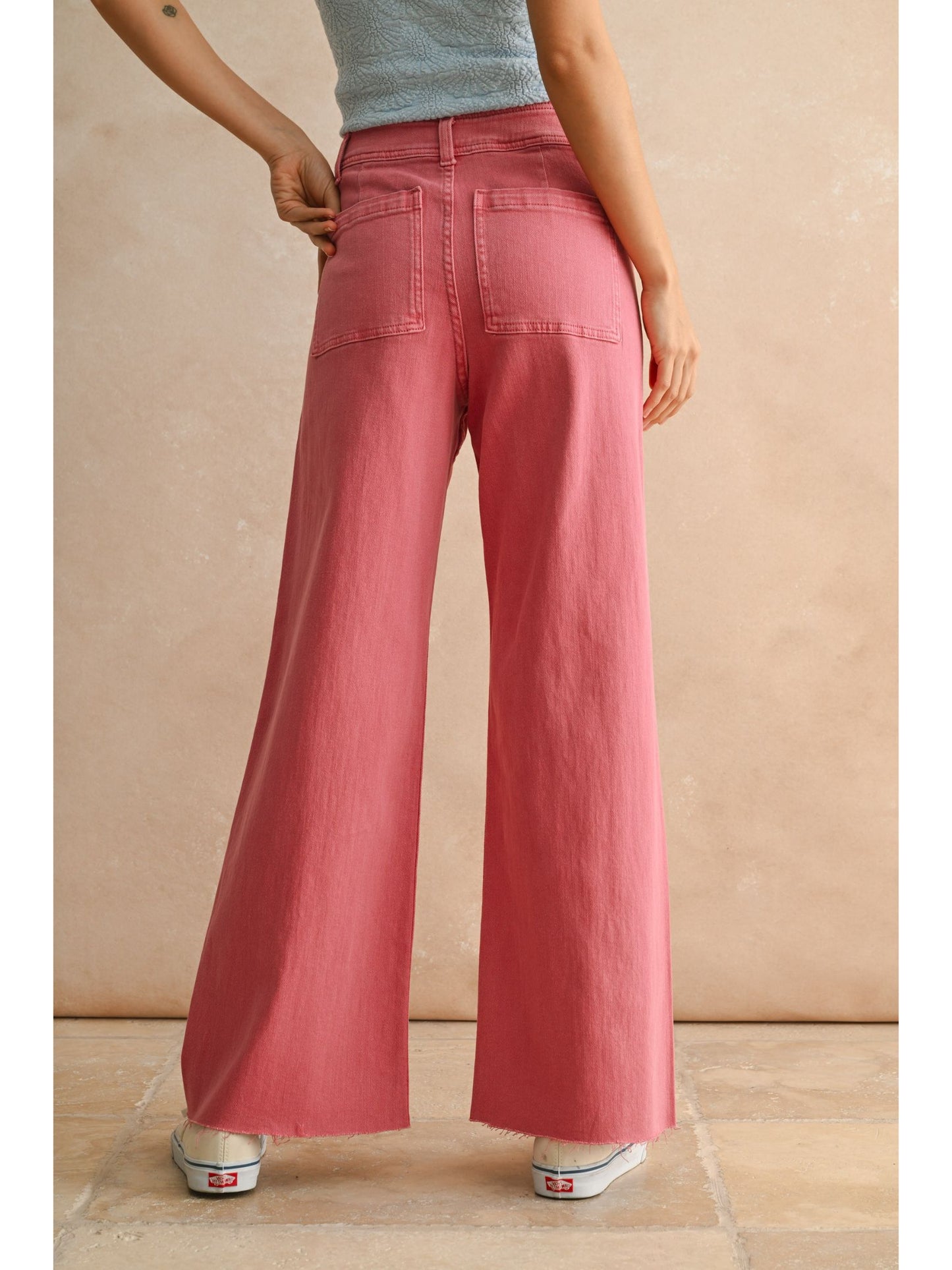 Franny Straight Wide Leg Pants - Rose