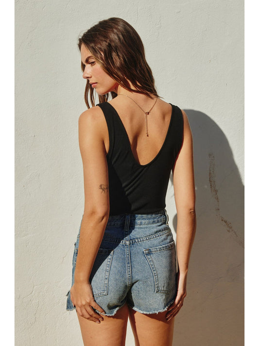 Ruched V-Neck Bodysuit