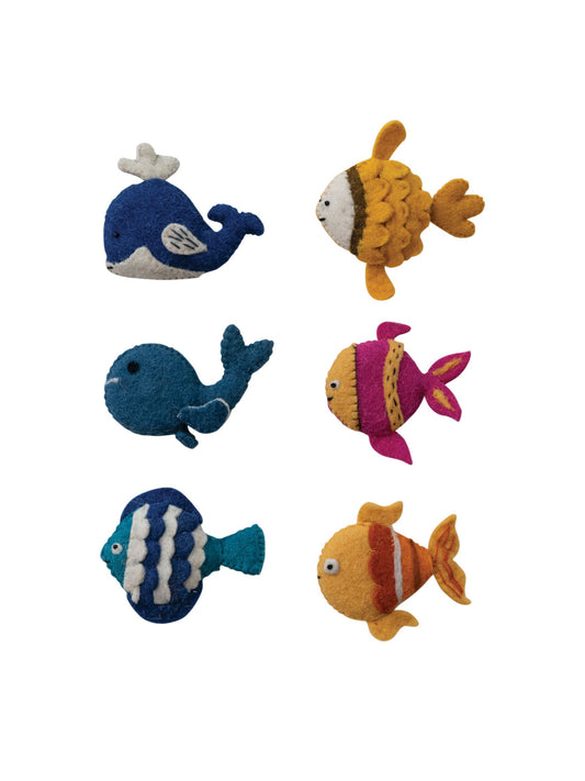 Handmade Embroidered Wool Felt Tape Measure - Fish Styles