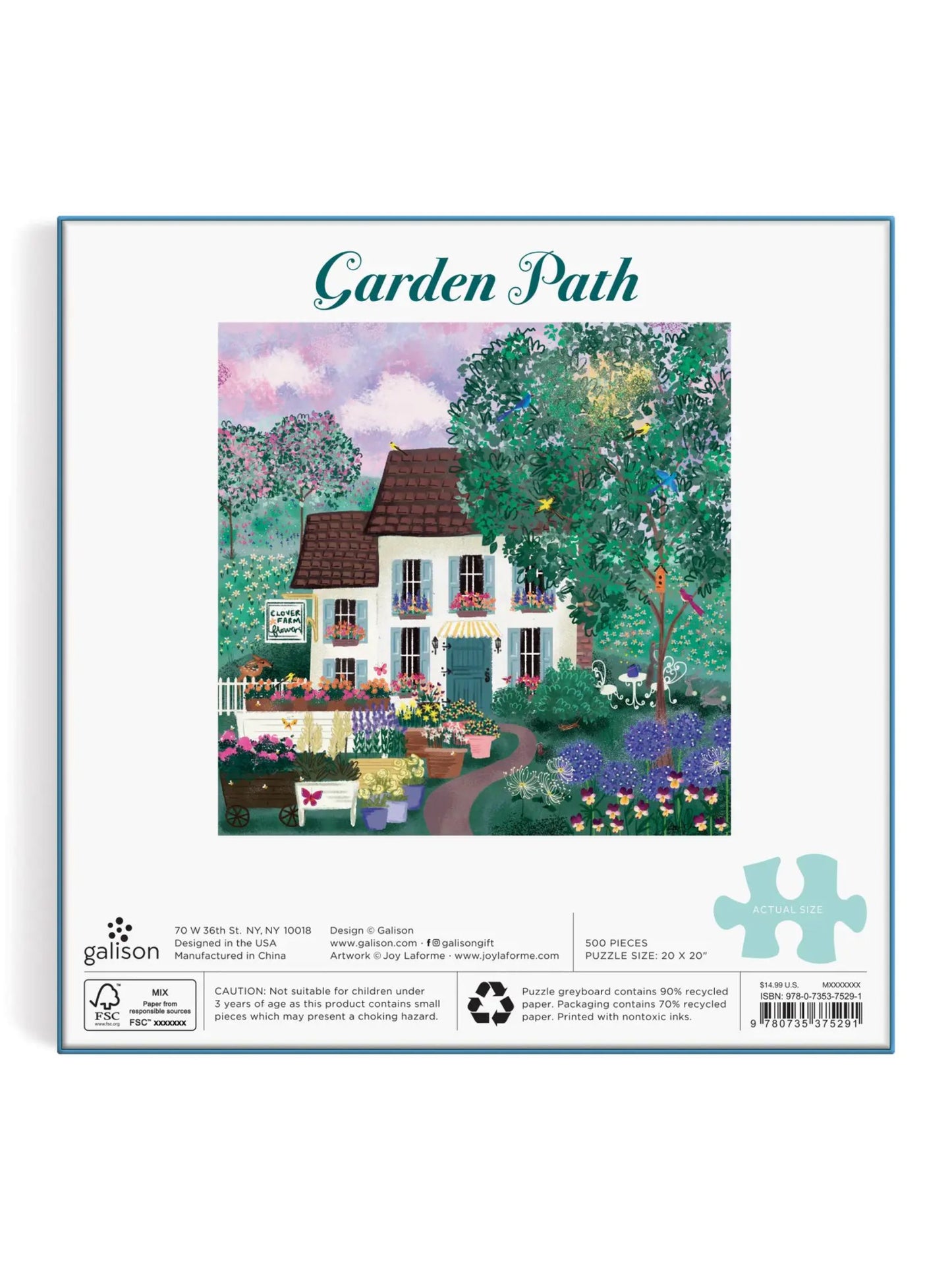 Joy Laforme Garden Path 500 Piece Puzzle by Galison