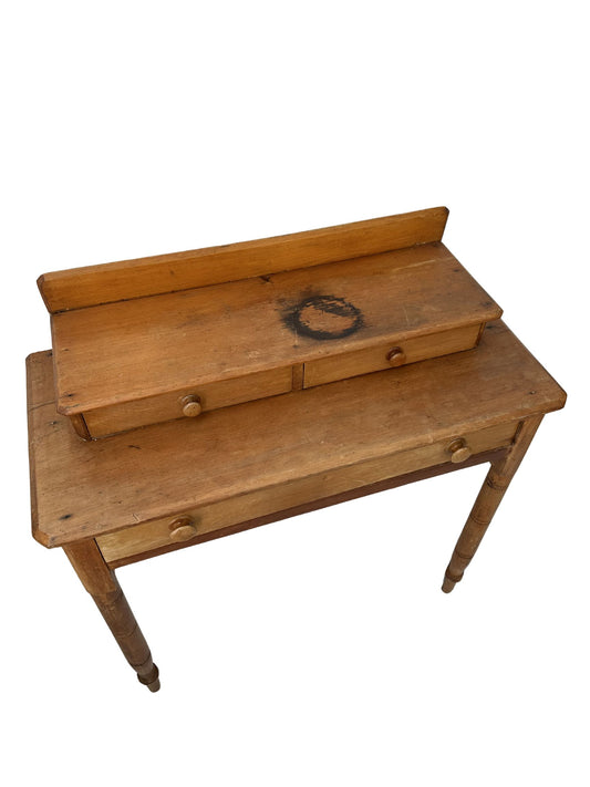Vintage Farmhouse Writing Table with Drawers - Pick Up Only