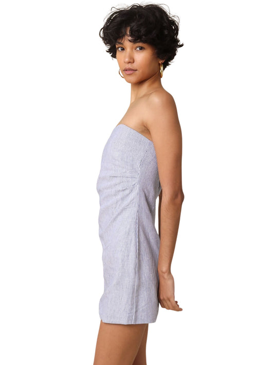 Marry Strapless Linen Mini Dress