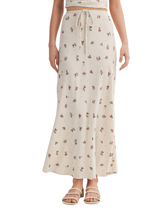 Berry Print Bias Skirt