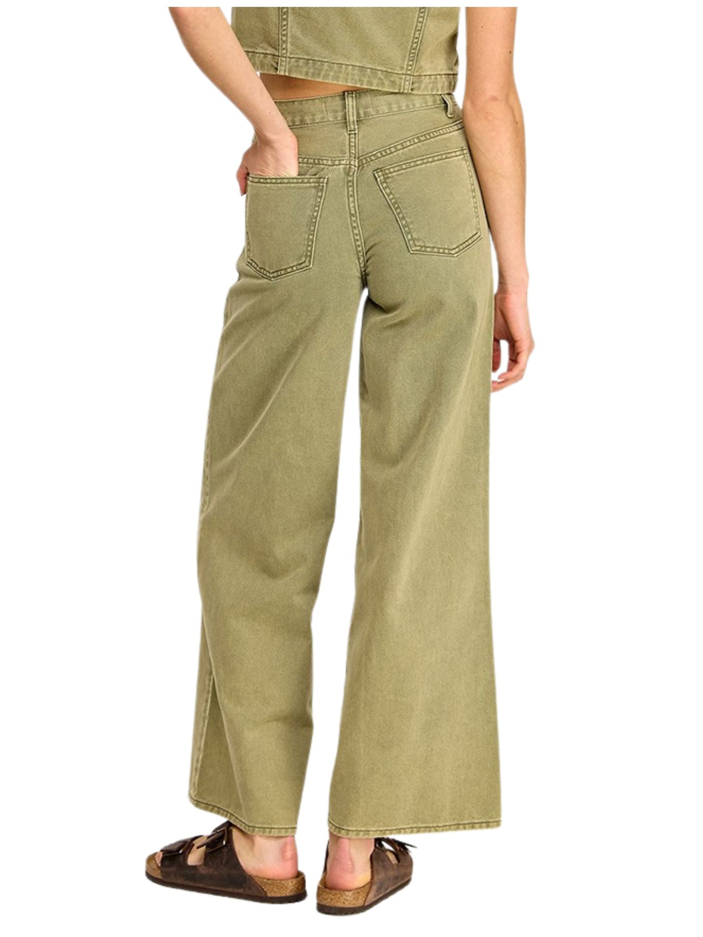 Olive Wide Leg Pants