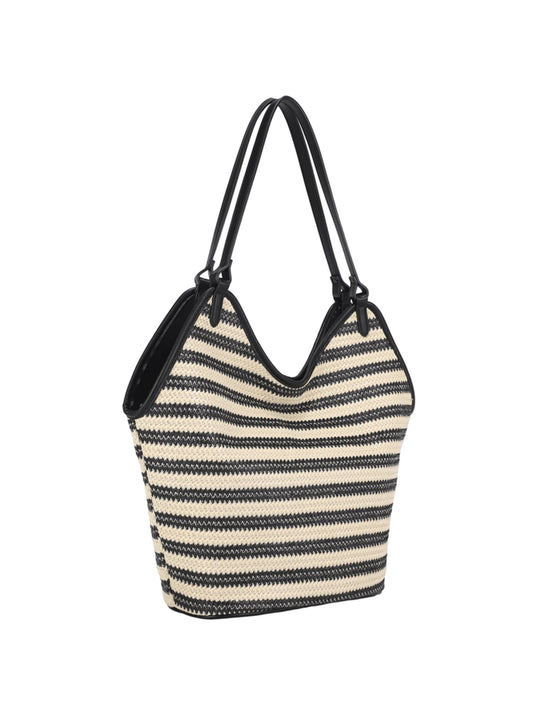 The Suzy Striped Shoulder Tote Bag