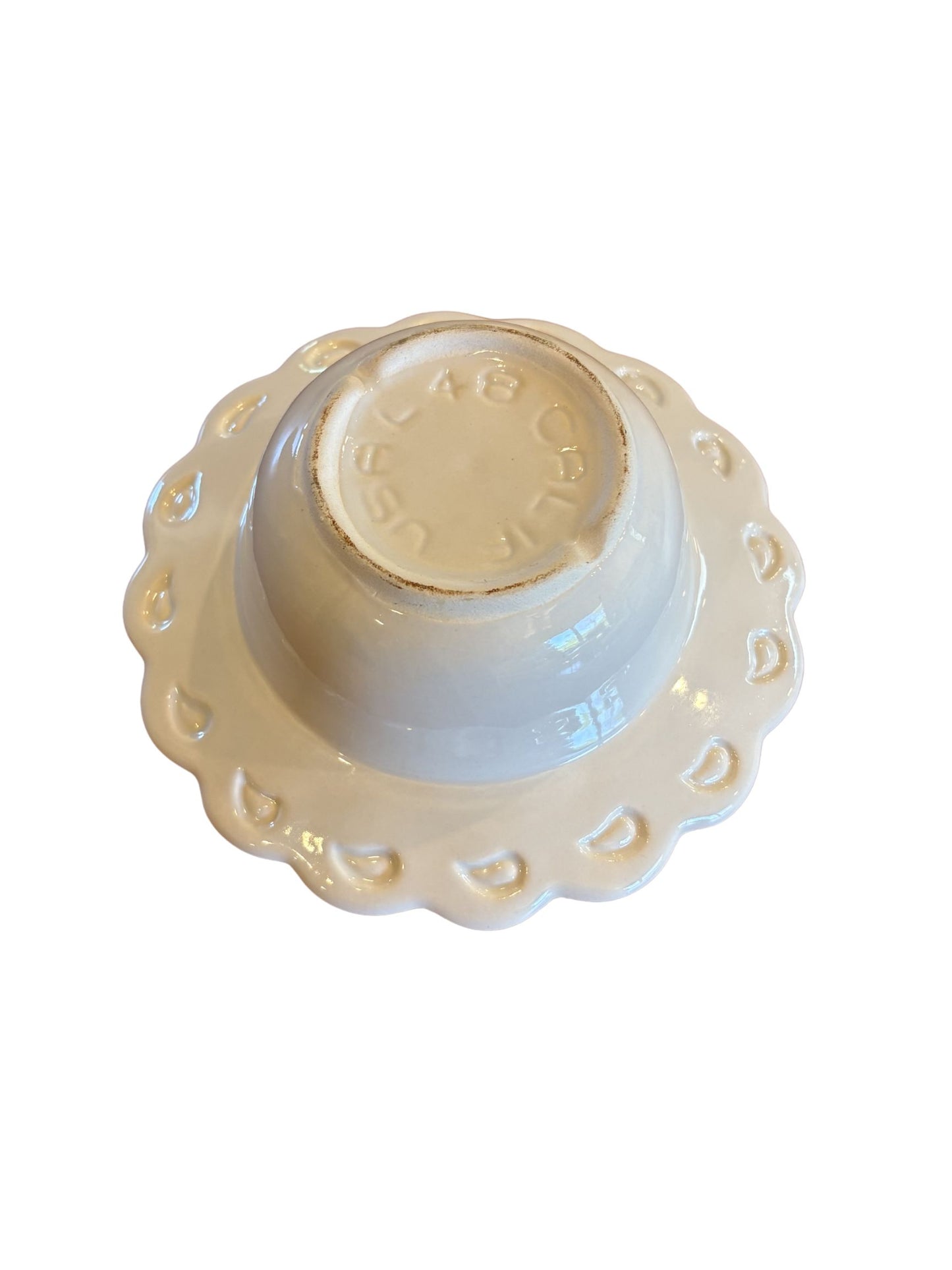 Vintage California Pottery Scalloped Bowl - L48