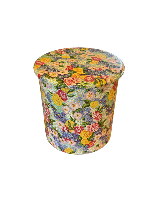 Vintage Dutch Metal Tin w/ Floral Pattern