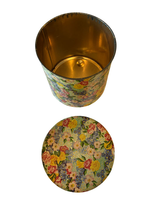 Vintage Dutch Metal Tin w/ Floral Pattern