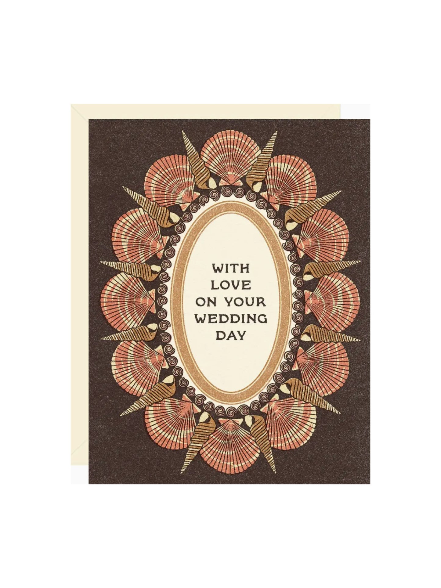Shell Frame Wedding Card