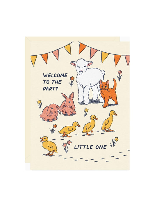 Welcome Baby Animals Card