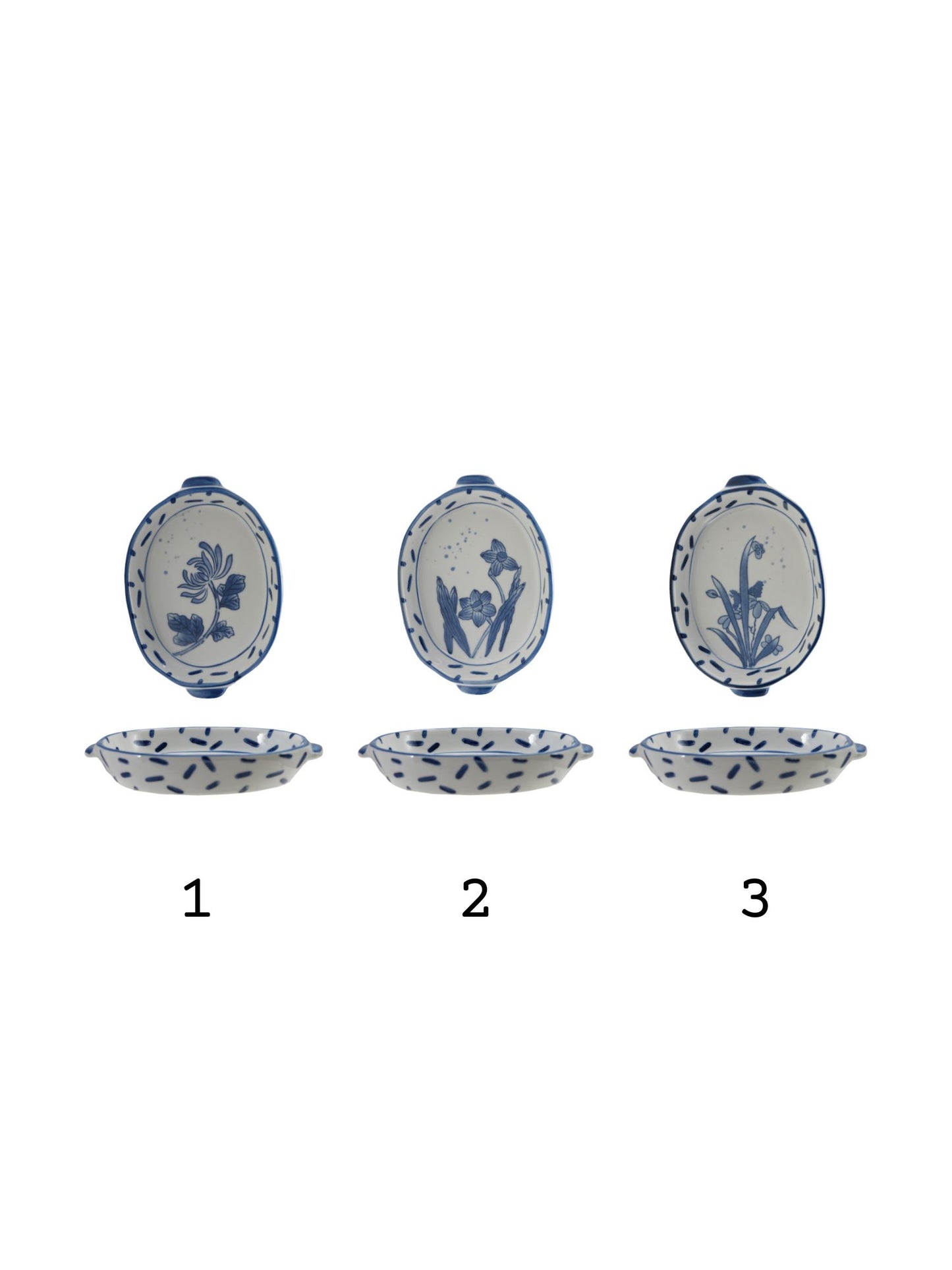 Hand-Painted Stoneware Baker with Handles