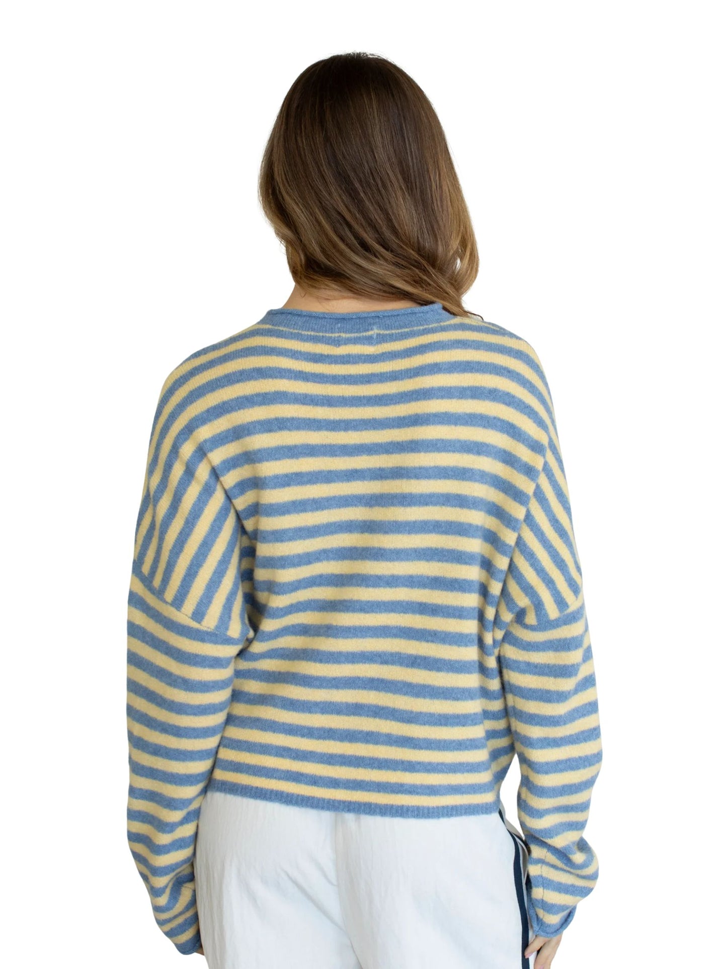 Piper Cardigan - Blue/Yellow Stripe