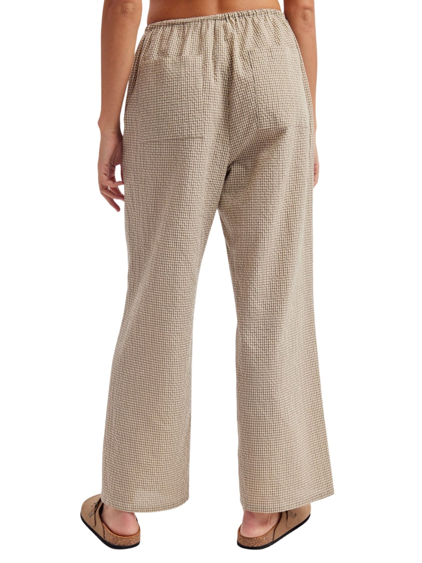Plaid Woven Drawstring Pants