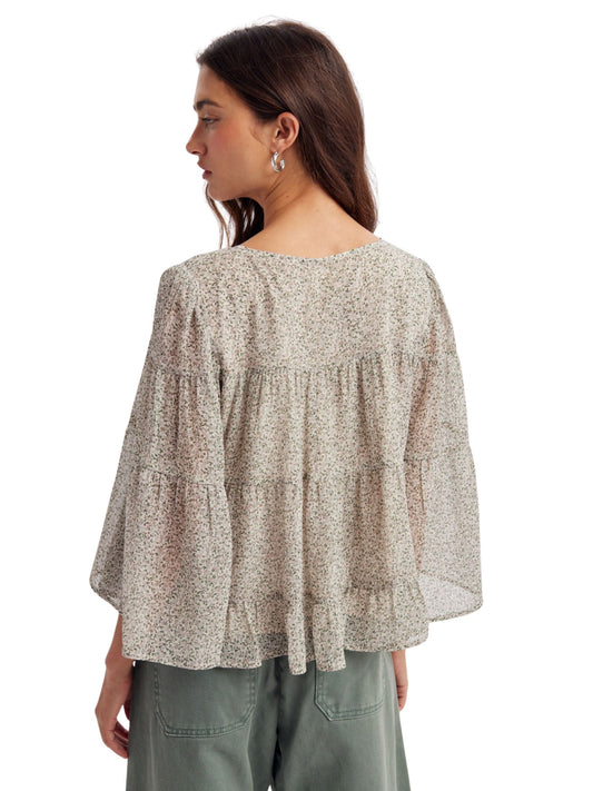 Ditsy Floral Tiered Blouse