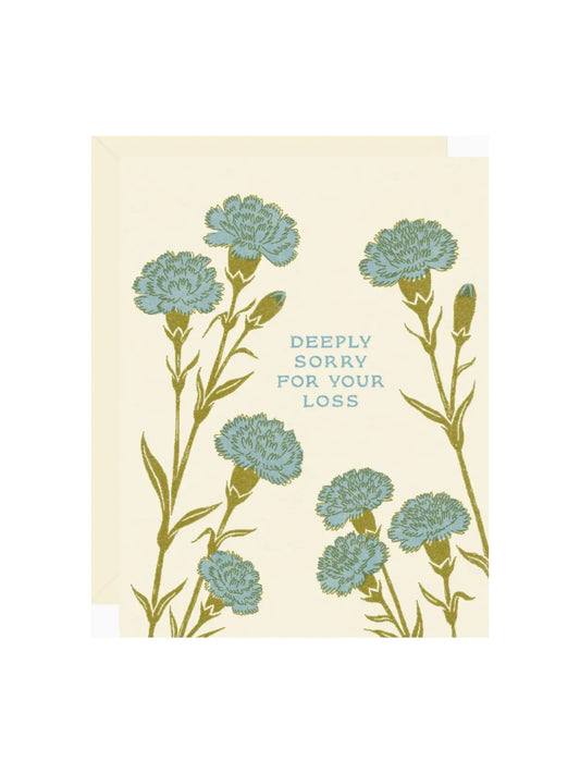 Carnations Sympathy Greeting Card