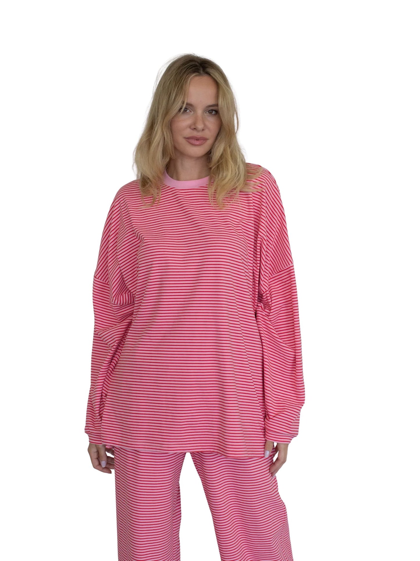 Claire Striped Fleece Top