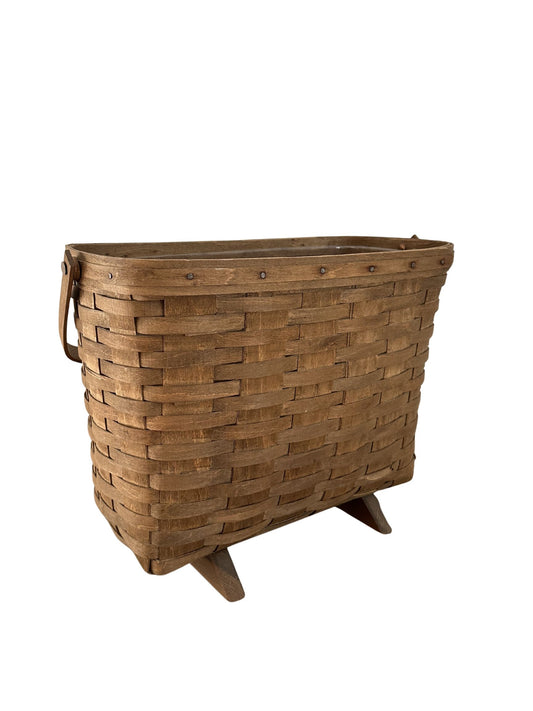 Vintage Longaberger Footed Magazine Basket - Pick Up Only