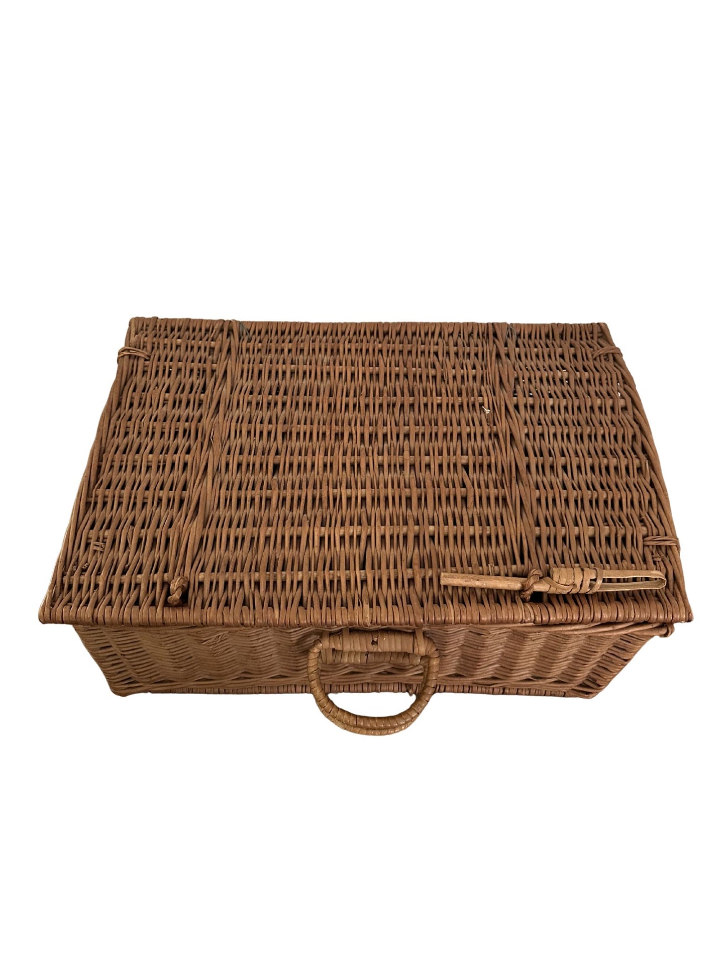 Vintage Wicker Storage Trunk Basket with Lid - Pick Up Only