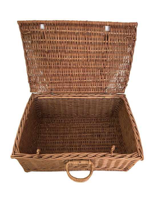 Vintage Wicker Storage Trunk Basket with Lid - Pick Up Only