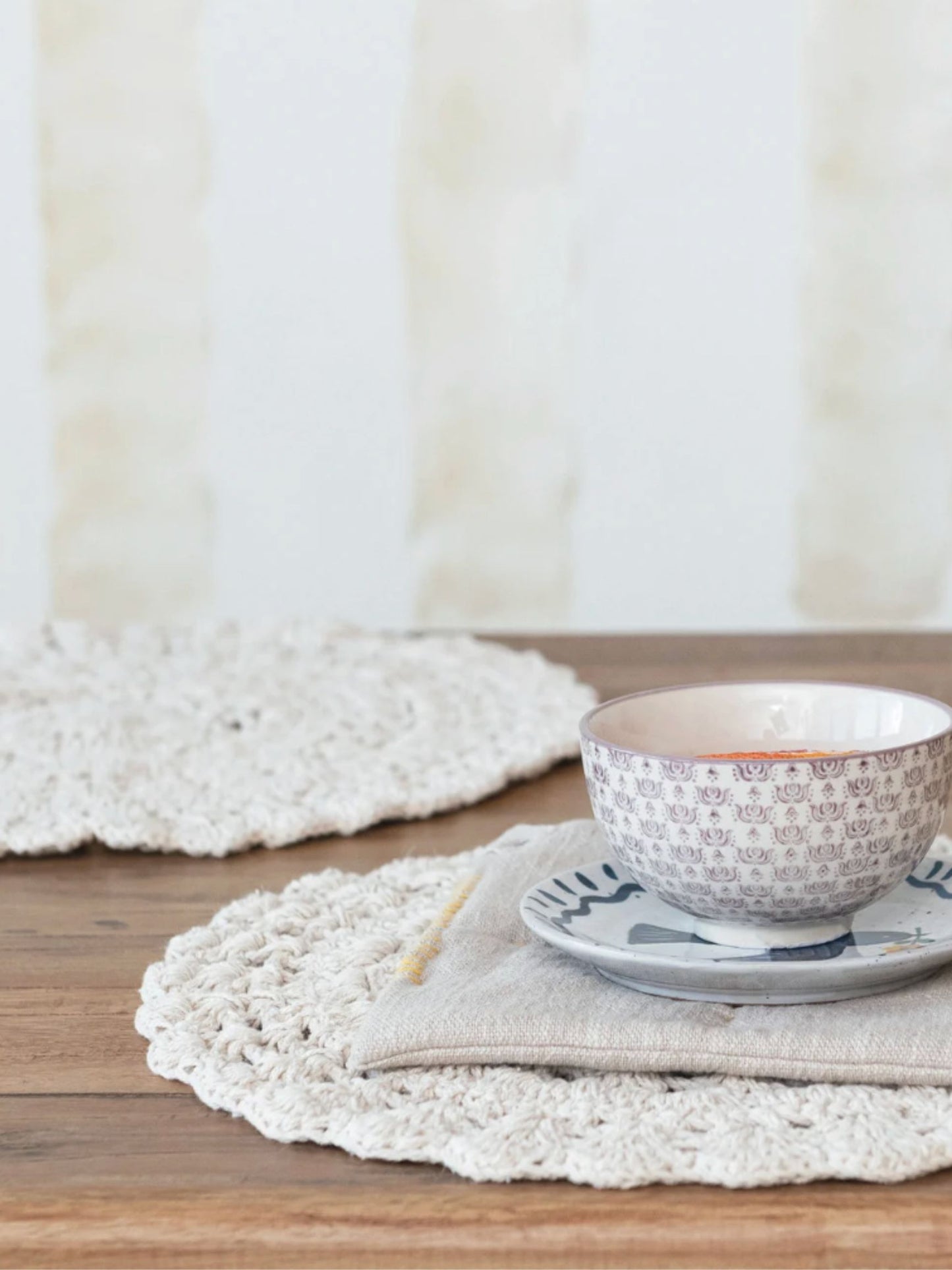 Recycled Cotton Blend Crocheted Placemat