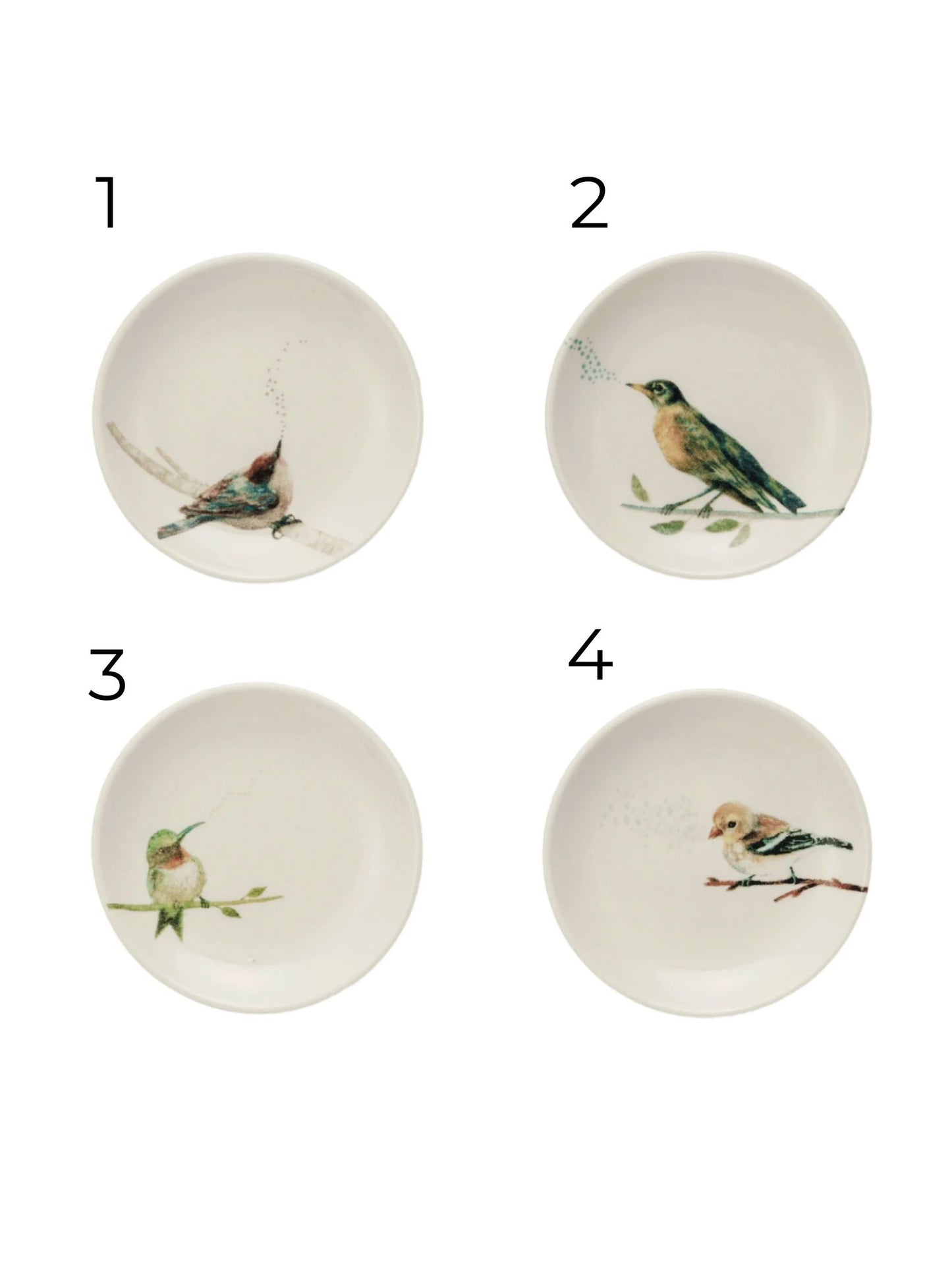 Stoneware Dish w/ Bird on Branch