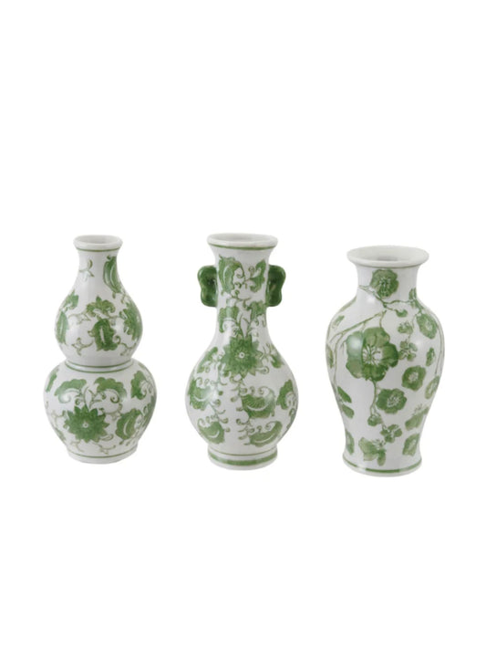 Hand-Painted Stoneware Vase with Floral Design