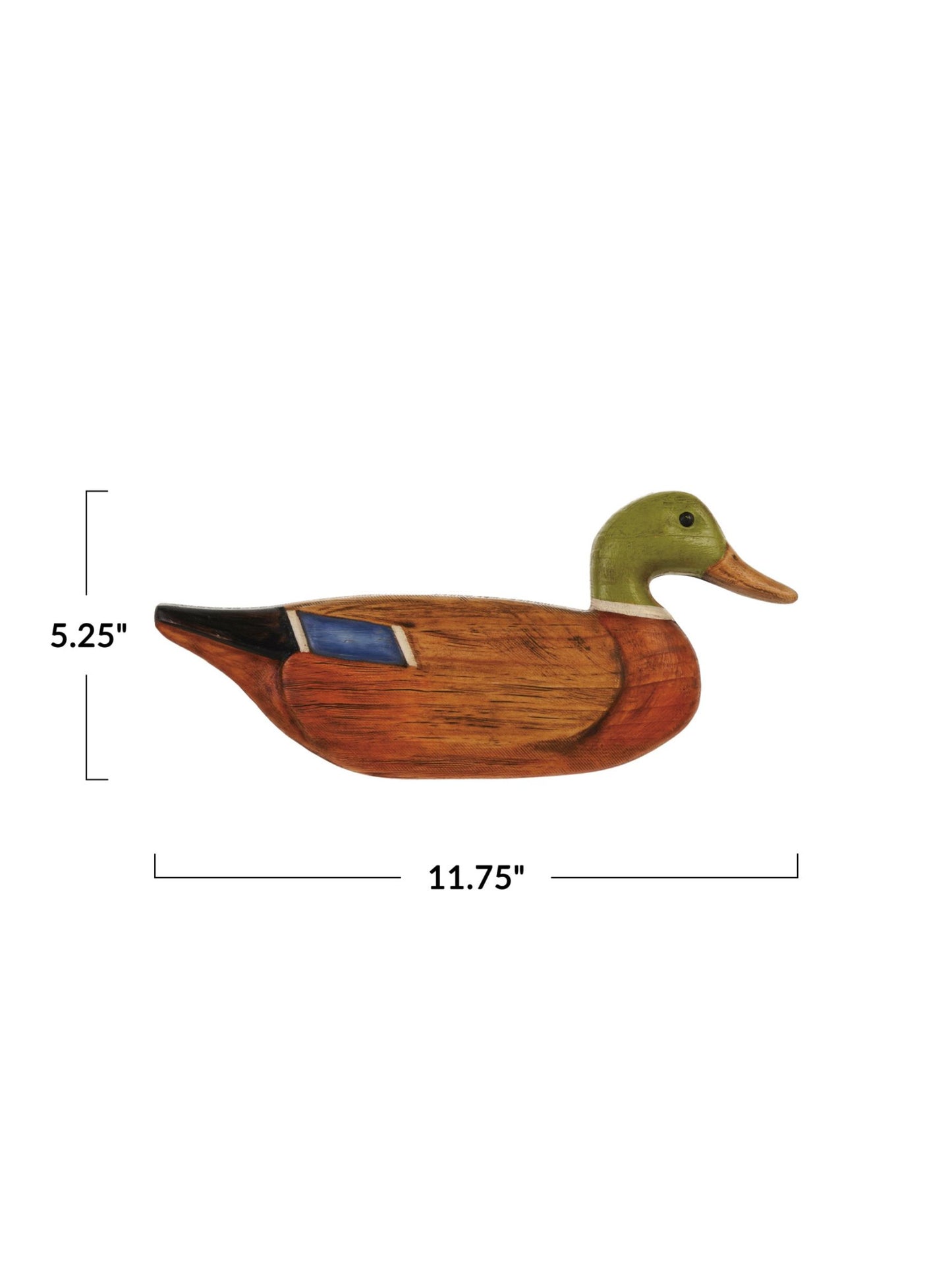 Hand-Painted Carved Wood Mallard Wall Decor