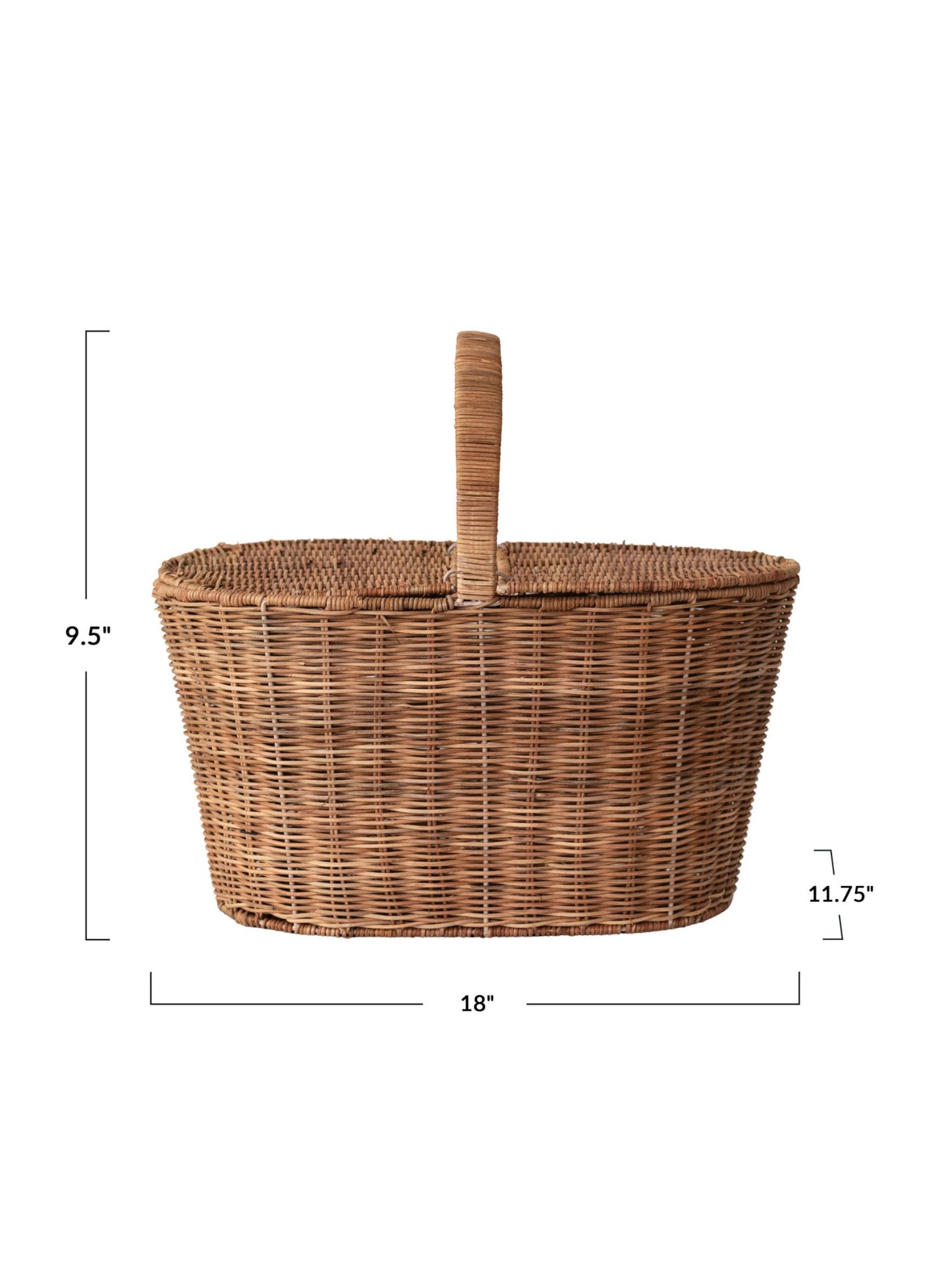 Decorative Hand-Woven Rattan Picnic Basket