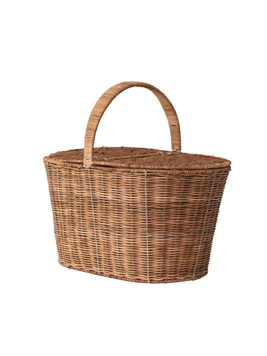 Decorative Hand-Woven Rattan Picnic Basket