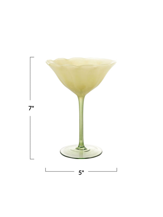 8 oz. Flower Shaped Stemmed Coupe Glass
