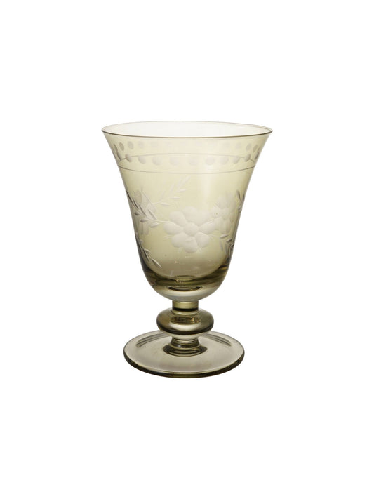 8 oz. Stemmed Wine Glass w/ Etched Botanicals