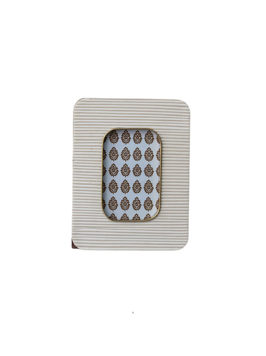 Resin Ribbed Photo Frame w/ Brass Inlay