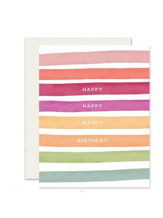 Happy Stripes Birthday Card