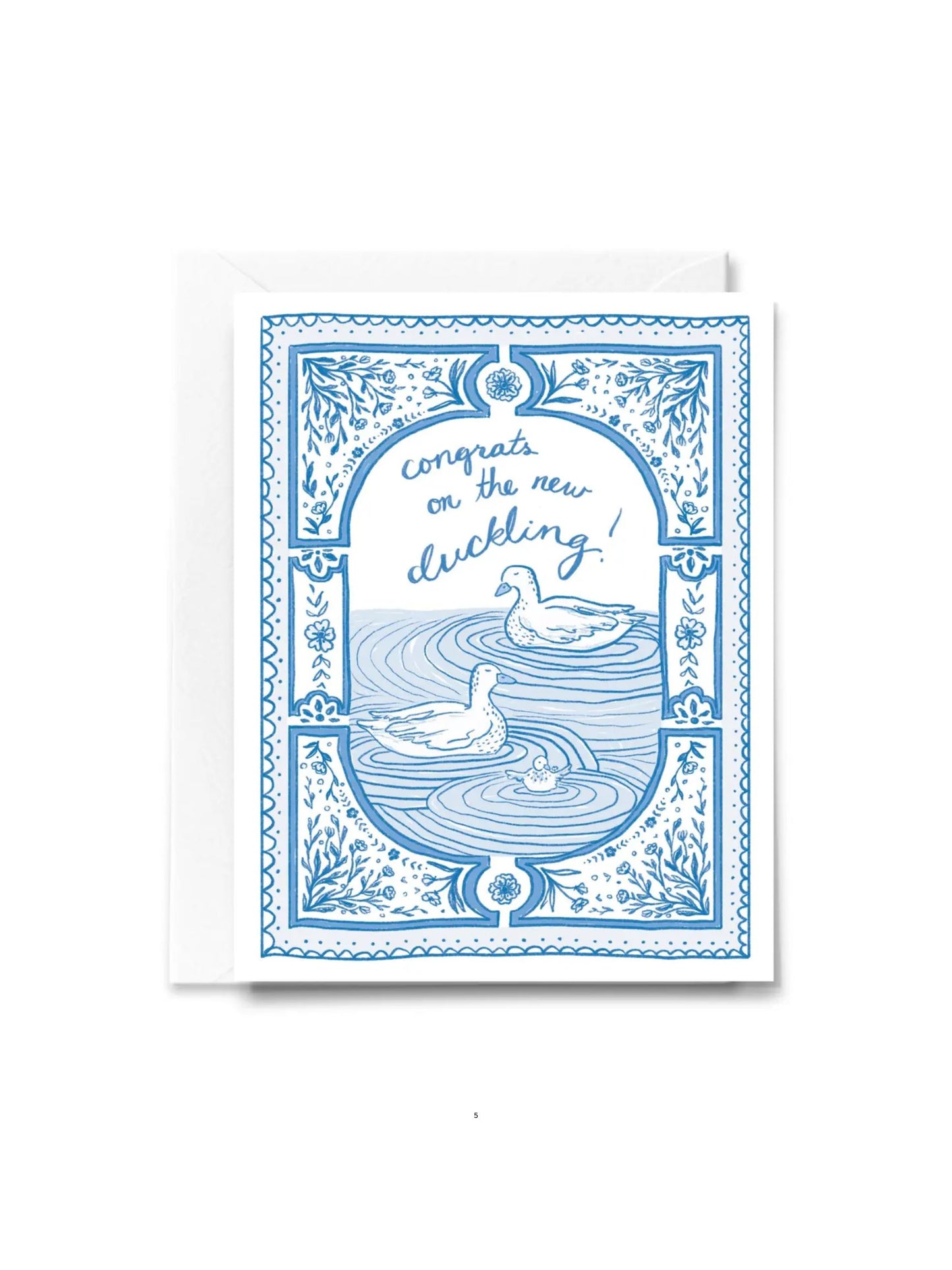 Delft Ducks Baby Card