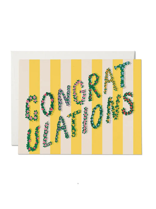 Yellow Stripes Congratulations Card