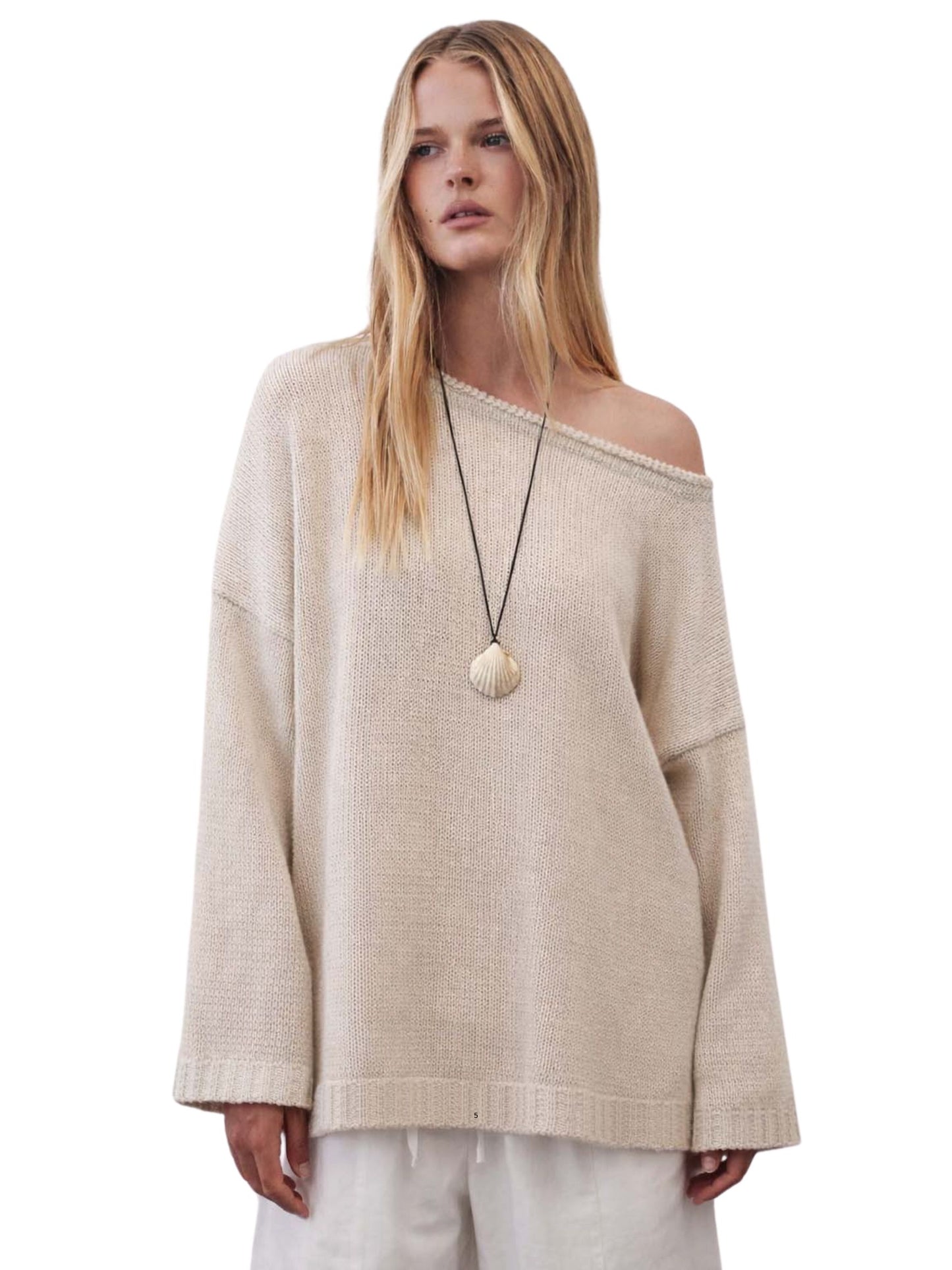 Off Shoulder Tunic Sweater