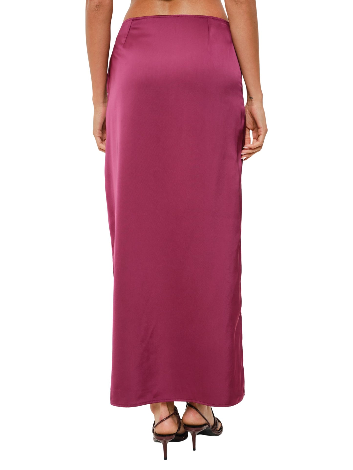 Halle Satin Chiffon Mixed Skirt